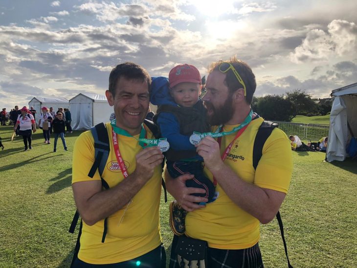 At the finish line in Dundee, Fraser and Chris are met with smiles from Fraser’s son, Angus.