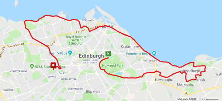 Map of Route of Kilt Walk