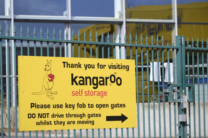 kangaroo self storage sign