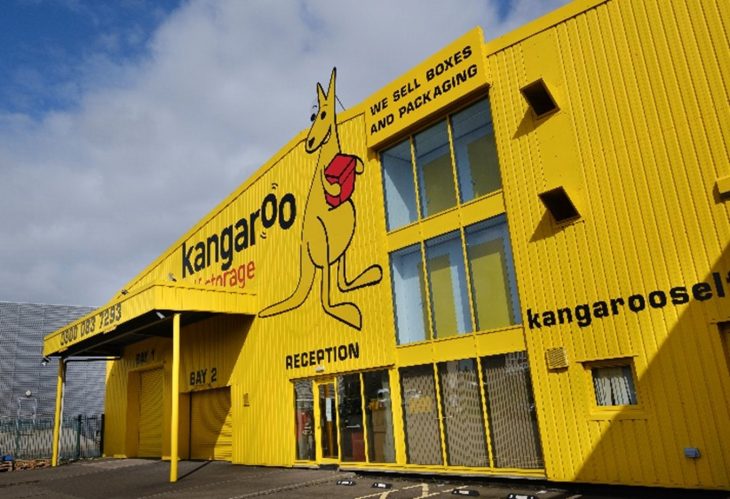 The exterior of Kangaroo self storage unit