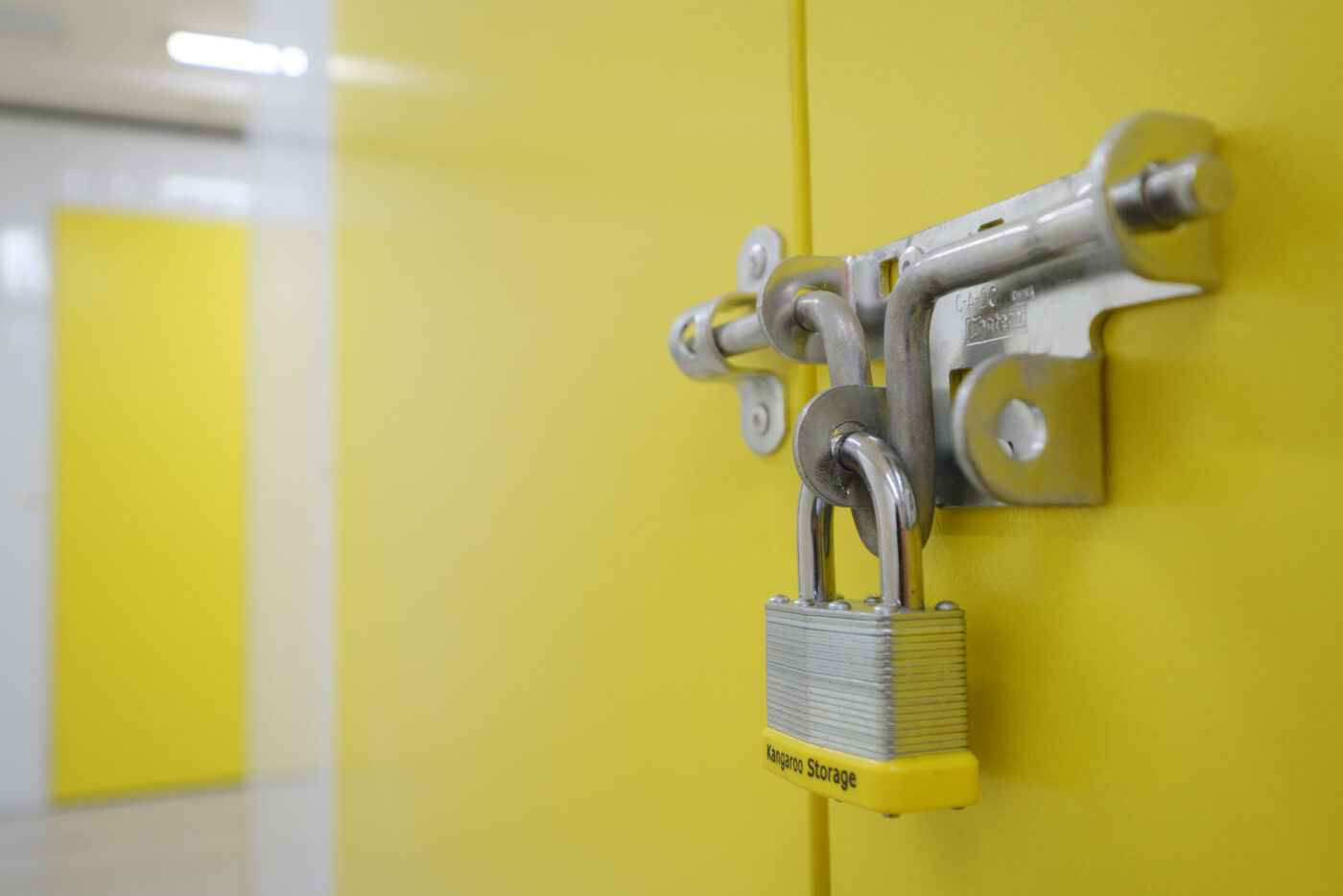 Padlock on a storage unit