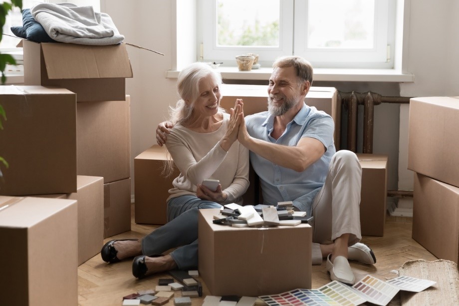 retired couple moved into new home